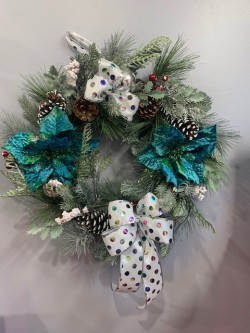 Seasonal door wreaths designed to your specifications by Flowers by Hughes, Monaghan Town, Ireland