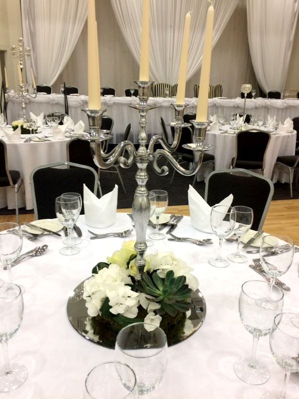 Wedding reception Decor table decoration by Flowers by Hughes, Monaghan Town, Ireland